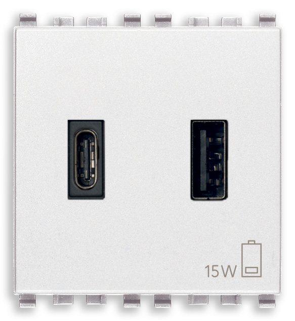 USB-A + USB-C — Biały