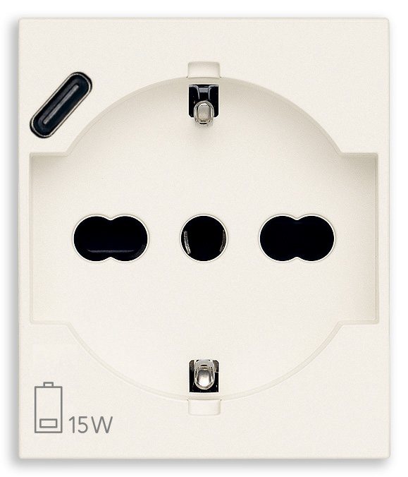 Gniazdo + USB-C — Biały