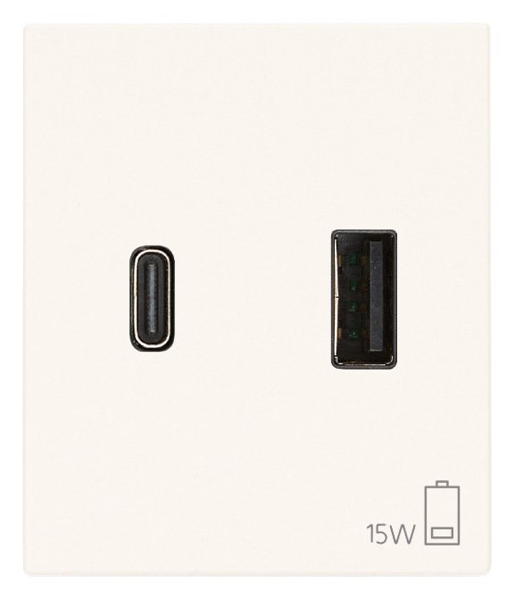 USB-A + USB-C — Biały