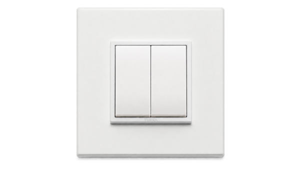 Biały bezbateryjny przycisk Philips Hue z metalową ramką Eikon Evo, Vimar 0K03906.03