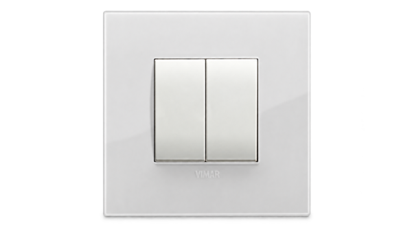 Biały bezbateryjny przycisk Philips Hue z prostą ramką Arke Classic, Vimar 0K03906.05